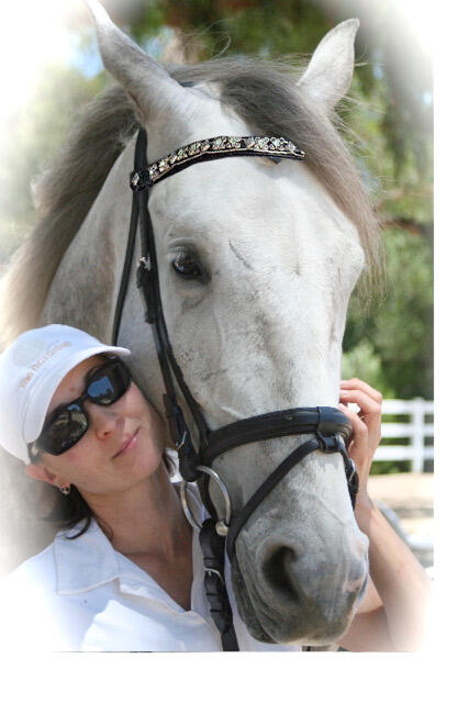 Dana Stremple, founder of TLC Saddle Soap, with Eclipse. Creator of TLC Saddle Soap leather cleaner and conditioner.